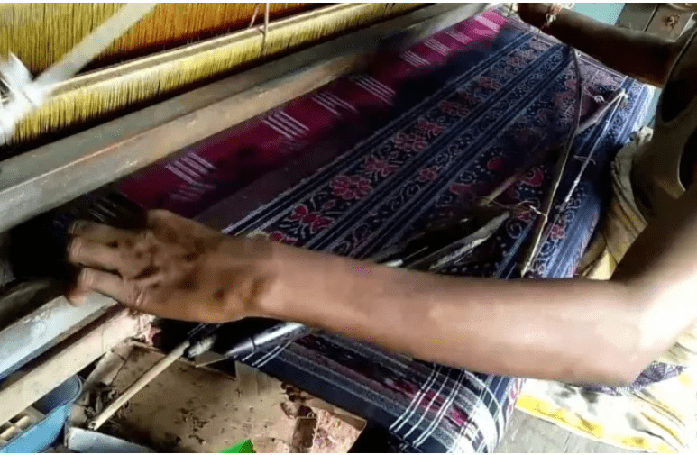 Ikat Weaving On Loom -Sambalpuri Saree